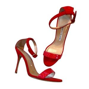 Manolo Blahnik Vibrant Red Heels
